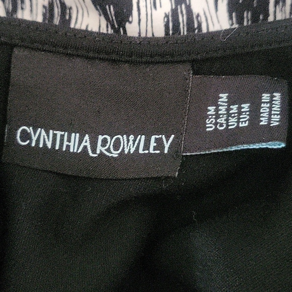 Cynthia Rowley Black and White Stretchy Full Back Zip Dress - Size M - Picture 7 of 11